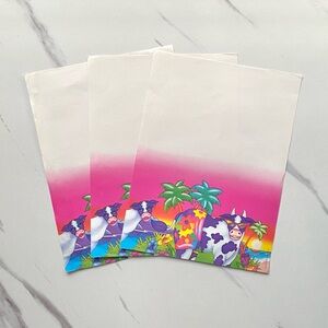 VTG Lisa Frank cows in swim trunks stationery sheets set of 3 - READ!